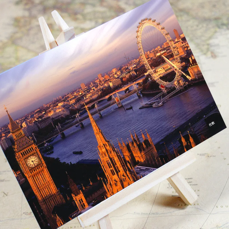 6 шт. в одном открытка очаровательный туристический город Лондон Великобритания