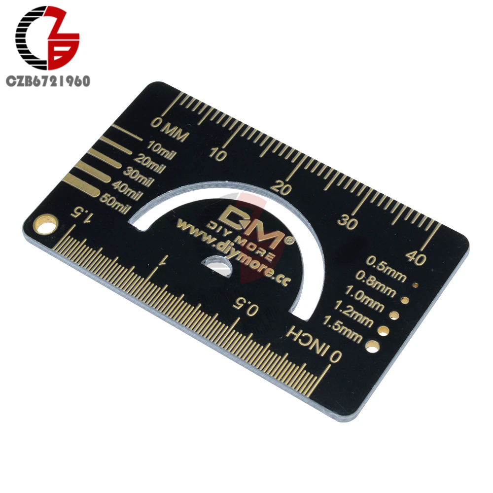 

4CM 15CM Multifunction PCB Ruler Measuring Tool Resistor Capacitor Chip IC SMD Package Unit for Electronic Engineer Keychain