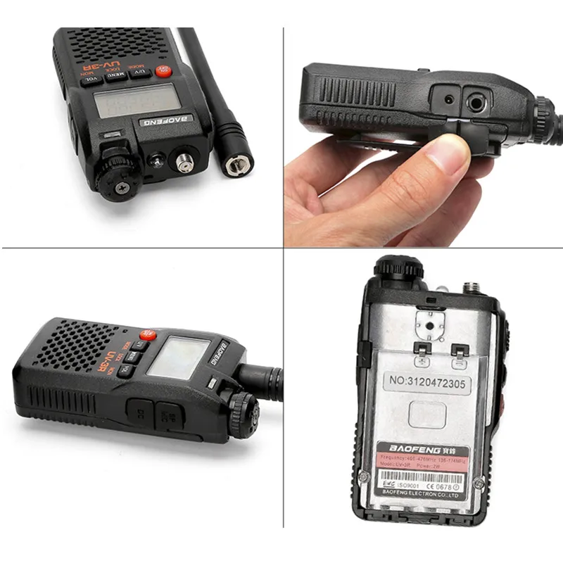 Baofeng UV 3R мини иди и болтай Walkie Talkie двухдиапазонный УКВ Портативный UV3R трансивер