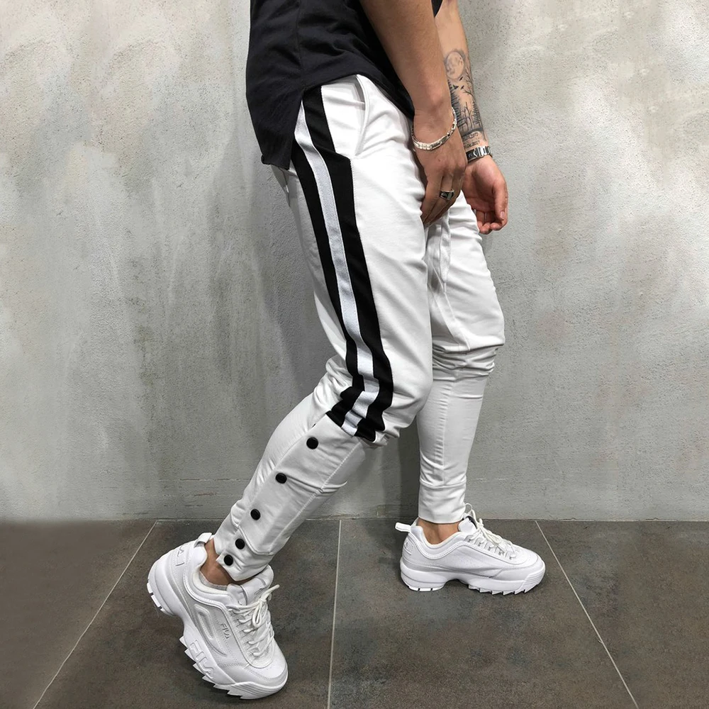 2019 Summer Casual Cotton Full Length Men's Pants Mid Waist Pencil Sports Fit Masculina Male Clothing D40 | Мужская одежда