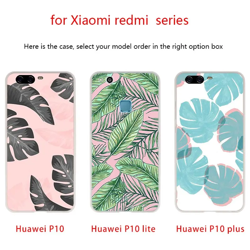 Мягкий чехол из ТПУ с тропическими растениями для телефона Huawei P50 P40 P30 P20 Pro Lite p30lite