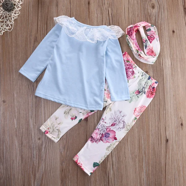 Одежда для маленьких девочек футболка с длинными рукавами + повязка на голову