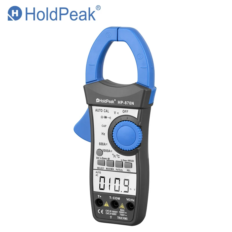 HoldPeak HP-870N AC/DC Цифровой клещи мультиметр Pinza напряжение Amperimetro True RMS частота
