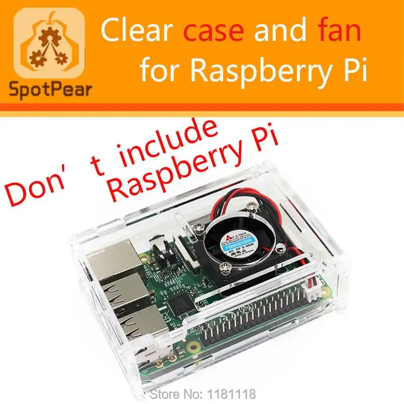 Чехол для Raspberry pi 2/3 model B с бесплатным вентилятором. Стильный чехол поддержкой