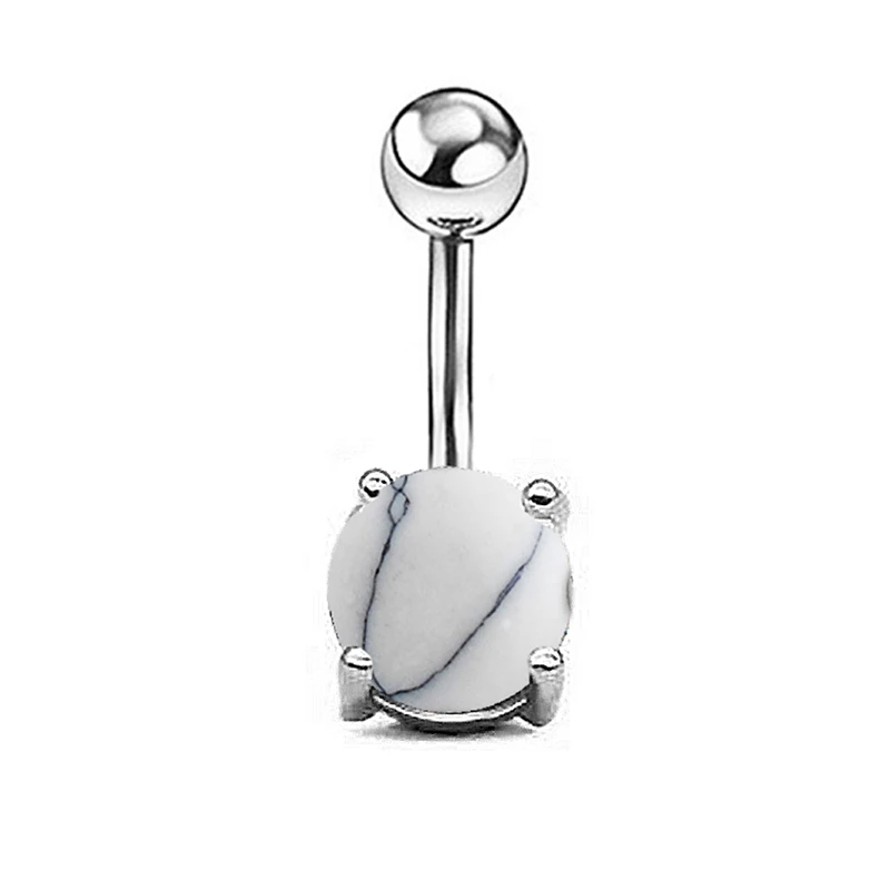 Женские кольца для пирсинга из нержавеющей стали с мраморным камнем CX17| |