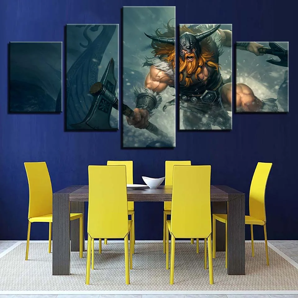 Decoration Canvas Painting HD Prints Home Hero Alliance 5 Pieces Game Wall Art Modular Pictures Artwork Creative Poster For Gift | Дом и сад