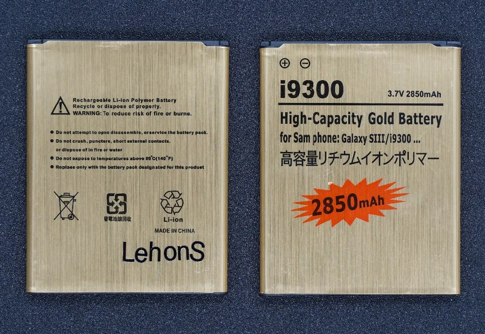 Lehons 20 шт./лот 2850 мАч EB L1G6LLU Золото Замена Батарея для Samsung Galaxy S3 S 3 III SIII i9300 i9305 i9308 t999