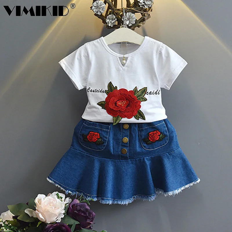VIMIKID 2018 новый летний цветок с вышивкой белая искусственная кожа две штуки Одна