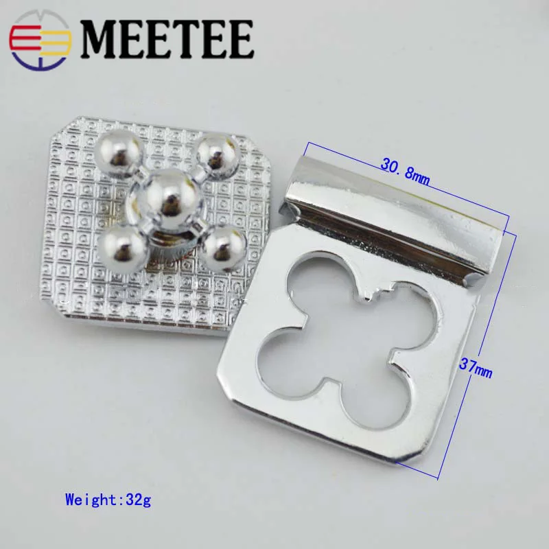 Meetee 2/5 шт 37x31мм металлические женские сумки с закручивающимся замком и пряжками