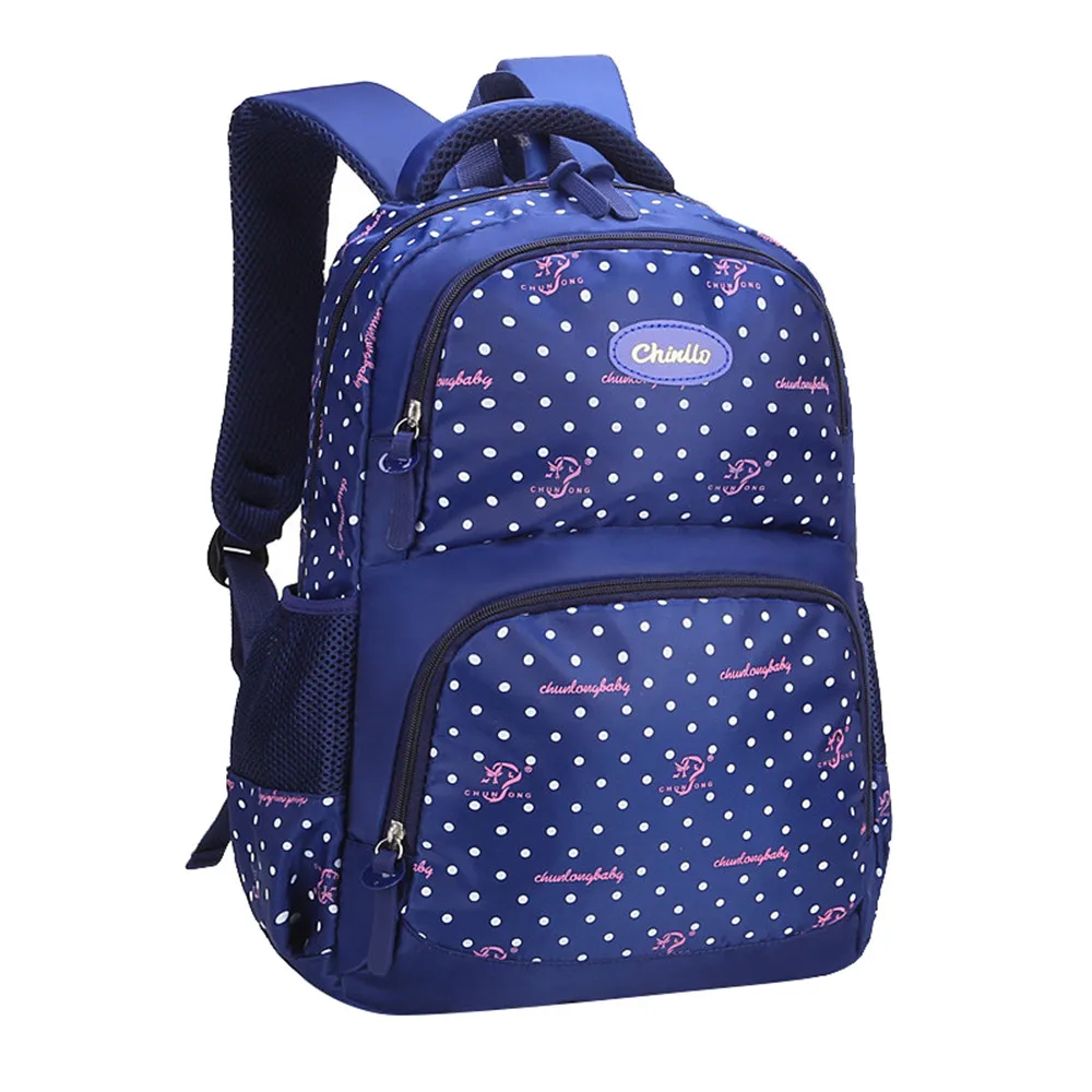 

Fashion Dots Printing Schoolbag Backpack orthopedics School Bags For Girls/Boys Breathable Backpacks Reflective strip mochila