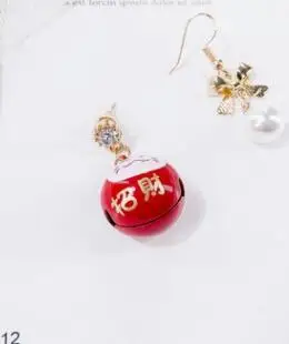 1 Креативные серьги Maneki Neko Fortune Cat с кисточками, висячие серьги с искусственным жемчугом, асимметричные серьги-гвоздики - Окраска металла: 1