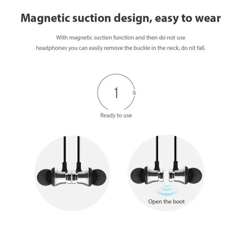 Магнитные Bluetooth наушники Спортивная Беспроводная гарнитура 4 2