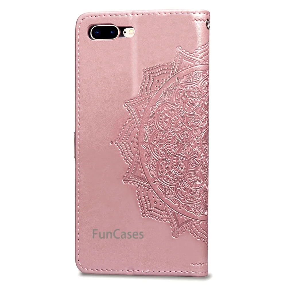 Кожаный флип-бумажник чехол для iPhone 7 8 Plus флип-чехол телефона Coques Funda задняя