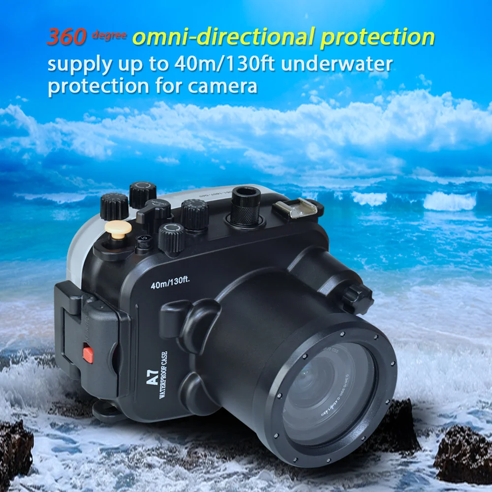 Сумка для камеры Seafrogs для sony A7 водонепроницаемый корпус глубина 40 м для sony A7R аксессуары для дайвинга подводный чехол Корпус для камеры