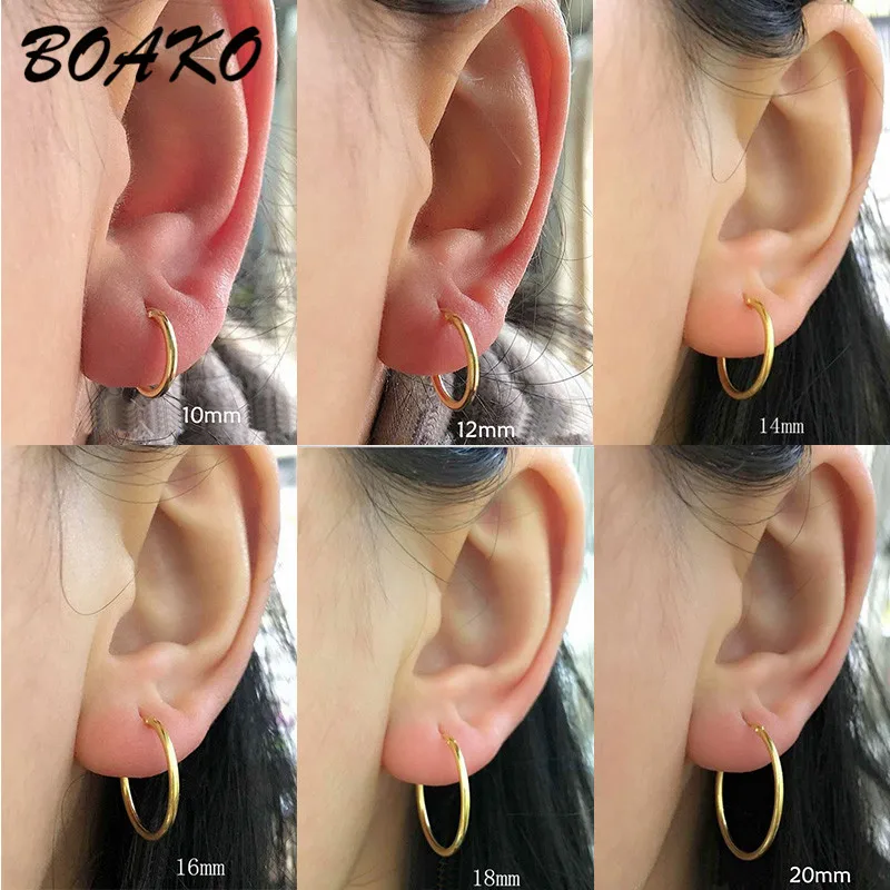 Женские серьги кольца из серебра 925 пробы с круглой пряжкой|Серьги-кольца| |