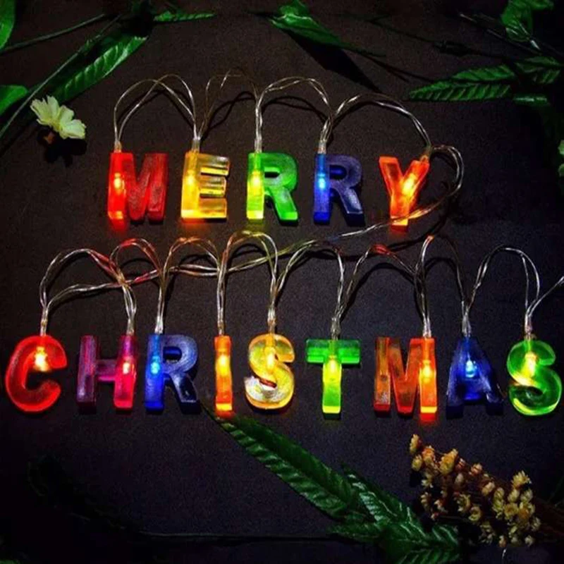 Multicolor Letter Happy Birthday Christmas 13 LED String Lights Party For Holiday Bedroom Home Decoration Lamp | Освещение