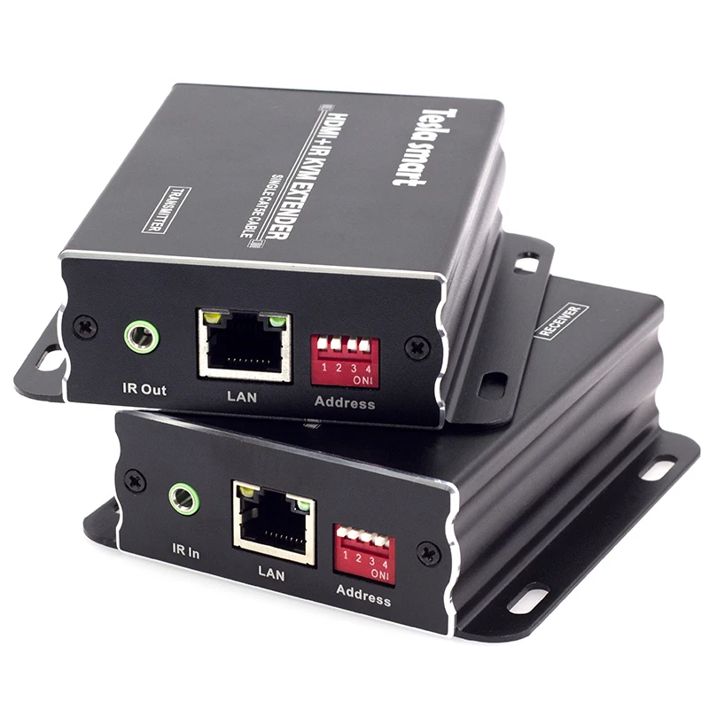 Тесла smart сети IP KVM удлинитель для головок Высокое качество 120 м USB HDMI KVM удлинитель CAT5e/6 TCP/IP(1 удлинитель для головок TX+ 1 удлинитель для головок RX