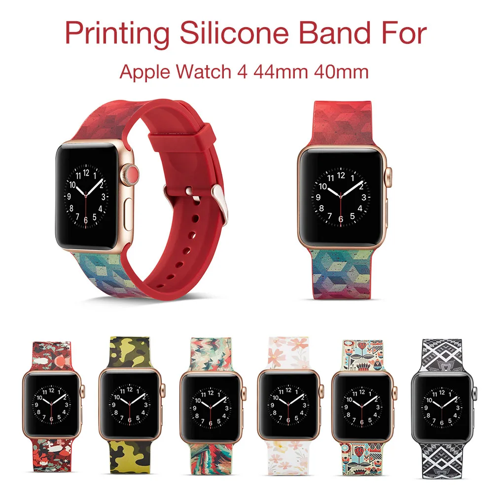 Силиконовый ремешок для Apple Watch 4 44 мм 40 мм силиконовый ремешок для Apple watch series 4 3 2 ремешок для спортивных часов резиновый браслет