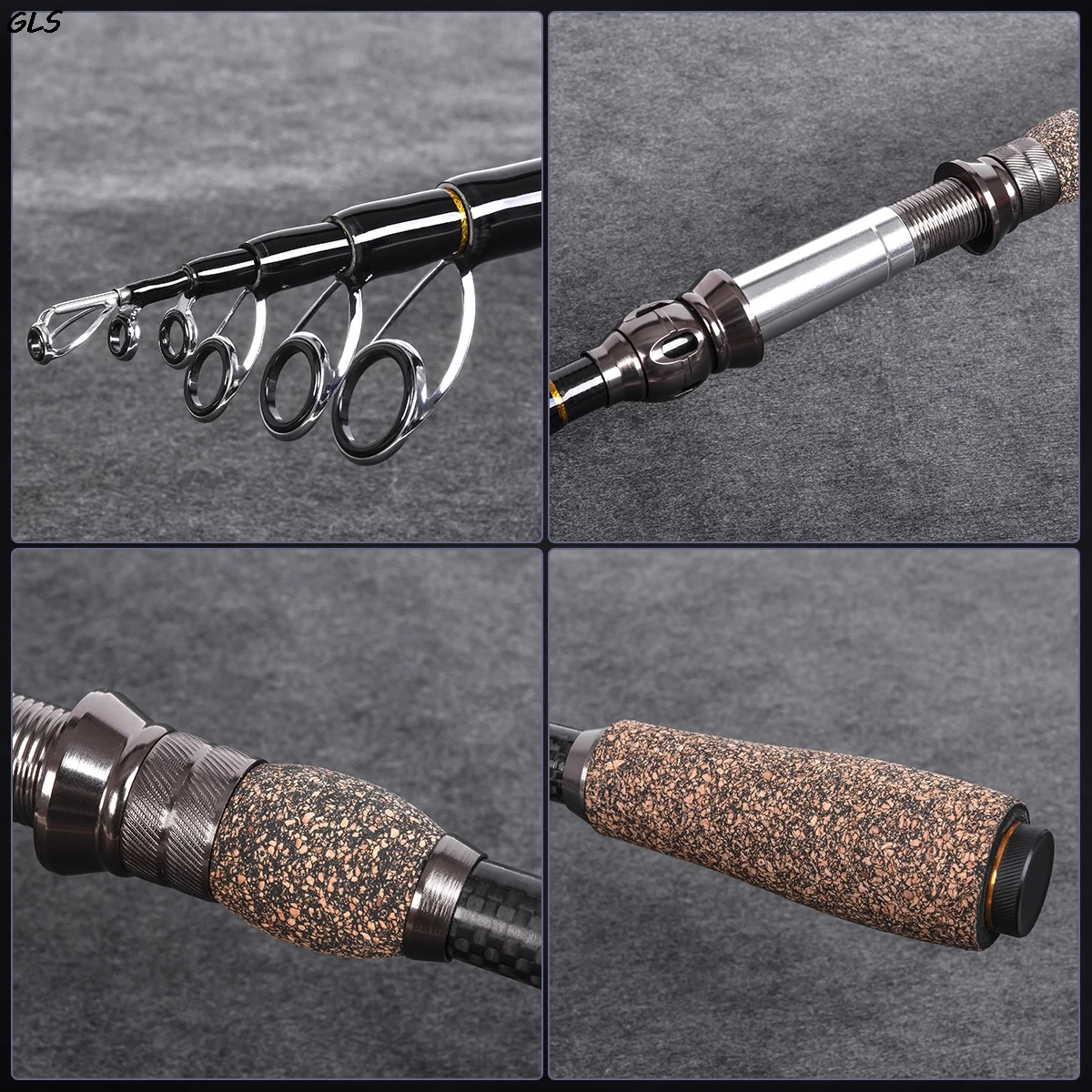 1.8m 2.1m 2.4m 2.7m Carbon Telescopic Spinning Fishing Rod Travel Tackle | Rods