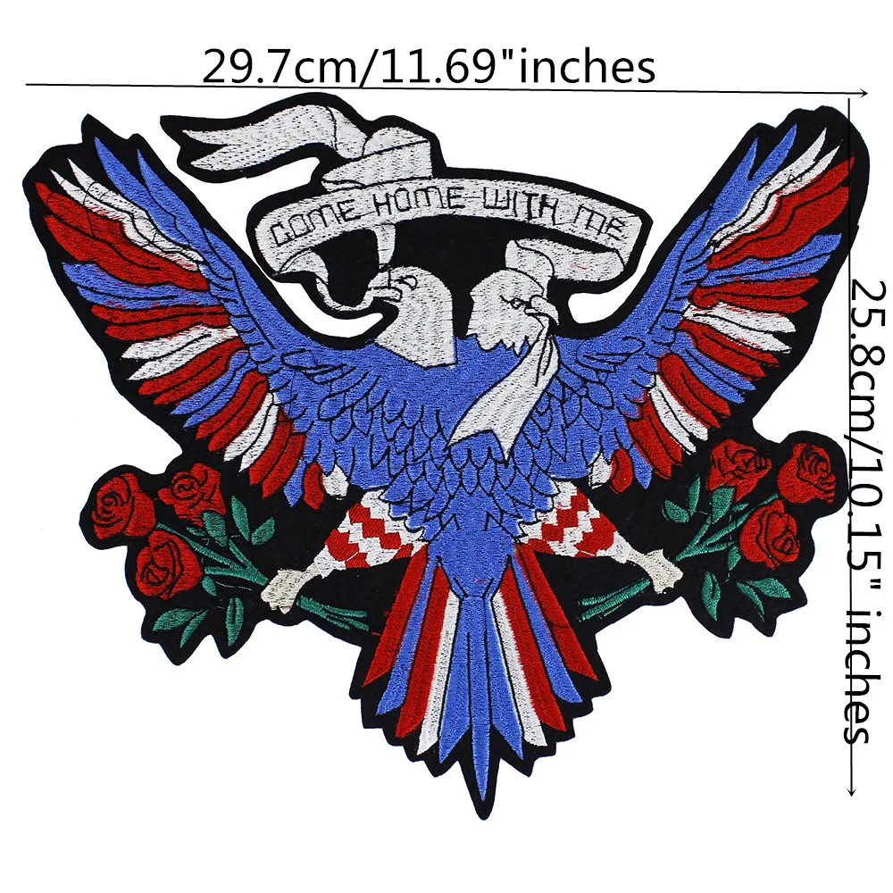 10 шт. модные двойные нашивки с вышитыми розами и аппликацией в виде Орлов на спине