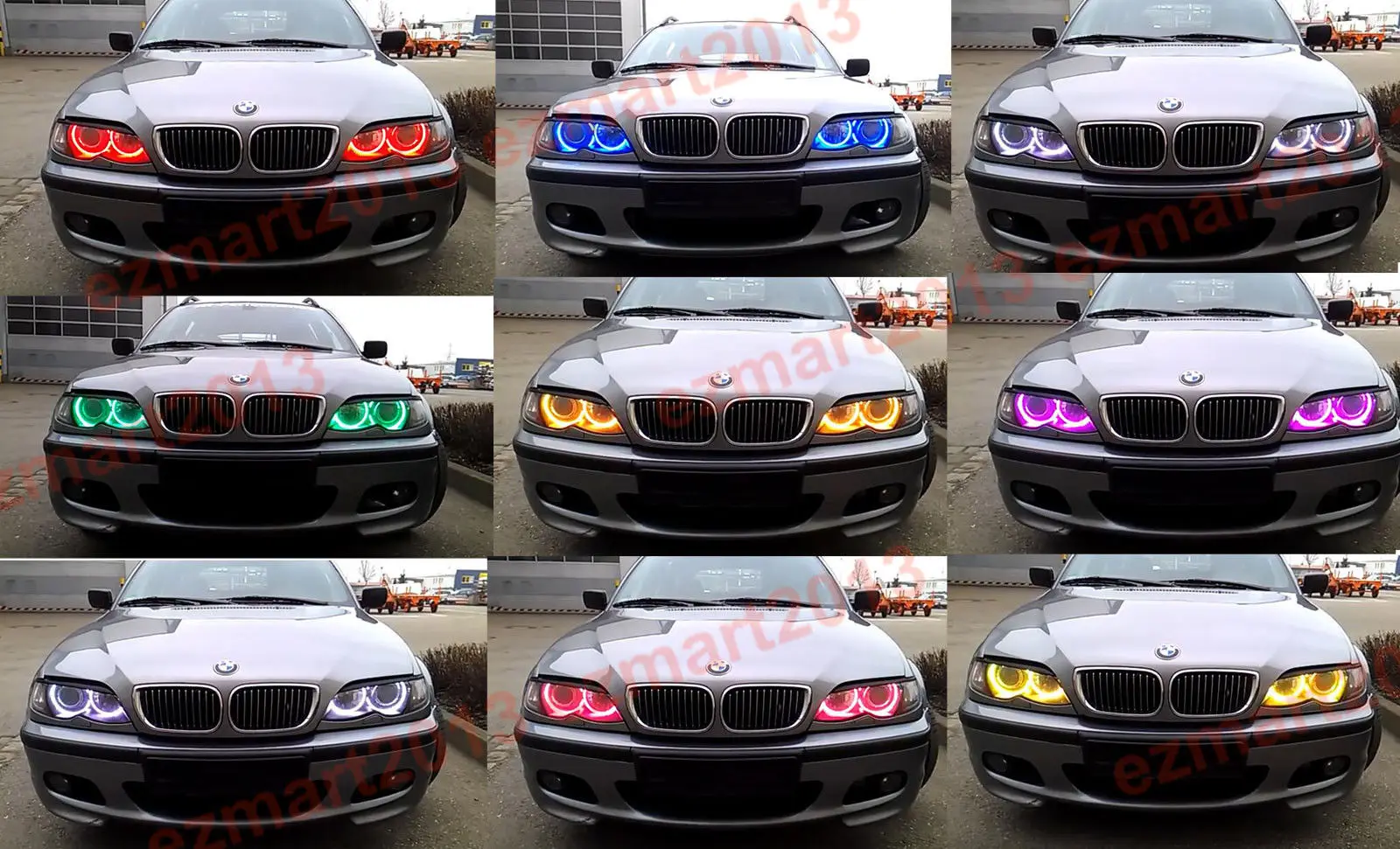 Хлопок RGB светодиодные кольца-гало Подходит для Nissan 350Z 2006-2009 автомобильных фар ангельские глазки Multi-Цвет отличное дьявол, демон вспышка DRL LED