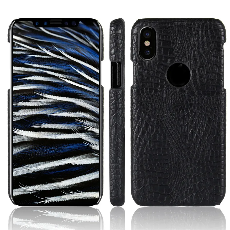 Чехол из крокодиловой кожи для iPhone X ультратонкий защитный жесткий ударопрочный