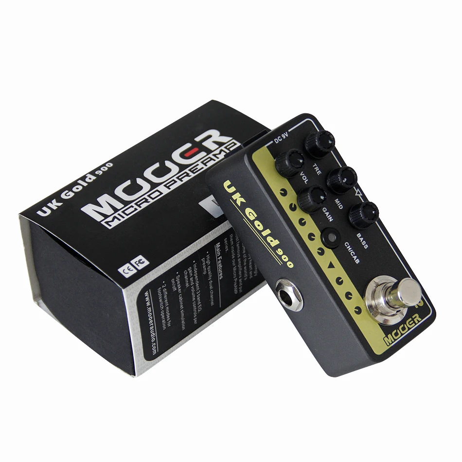 

Mooer 002 UK Gold 900 electric guitar effect pedal High quality dual channel preamp Independent 3 band EQ 002 based on Marsh