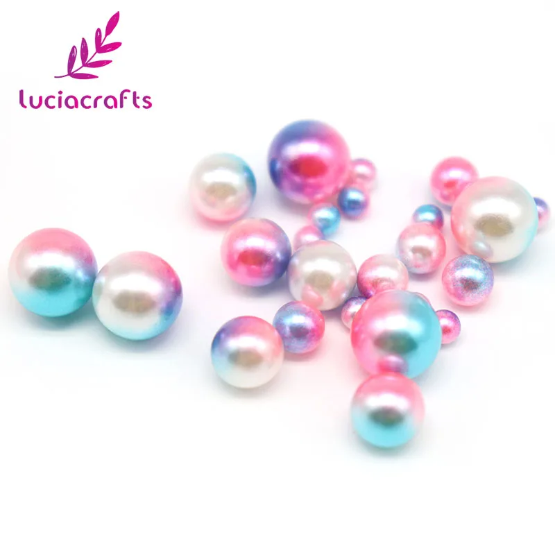 Lucia Crafts 4/6/8/10 мм смешаны в случайном порядке, нет отверстия имитация жемчуга Круглой Формы Свободные Бисер для одежды собственными руками Сделай Сам аксессуары 20 г/лот E0906