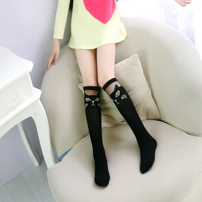 Кружевные чулки до колен для девочек балетные колготки детей школьные Длинные