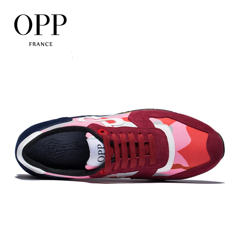 Мужские кроссовки на шнуровке OPP модные камуфляжные из натуральной кожи в стиле