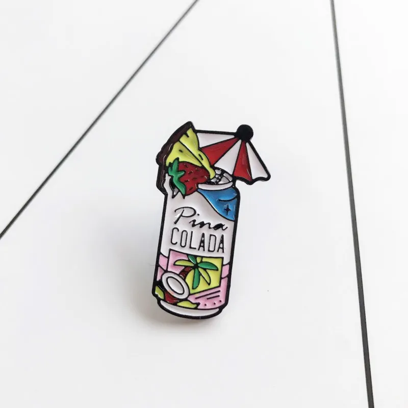 Креативная цветная Коктейльная Брошь для женщин PINA COLADA модная рубашка куртки