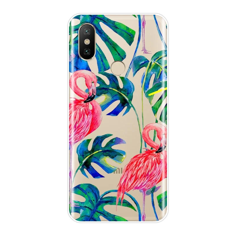Задняя крышка для Xiaomi MI A1 A2 Lite Mi5 Mi6 Mi8 мягкий силиконовый чехол с цветочным