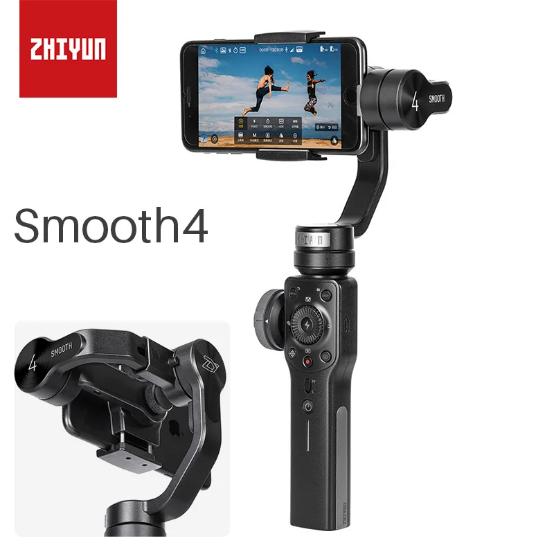 ZHIYUN гладкой 4 Смартфон 3-х осевой Карманный карданный вал видео стабилизатор для