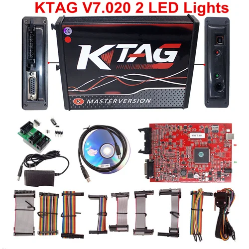 Красный KESS V2 V5.017 V2.47 KTAG K TAG 7,020 V2.25 ECU чип Тюнинг инструмент мастер KESS 5,017 онлайн управление ECM титановые WinOLS - Цвет: Red KTAG 2 LED