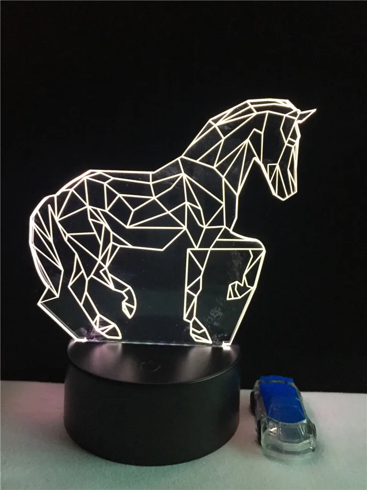 GAOPIN творческий животное лошадь 3D лампа светильник светодиодный USB Настроение