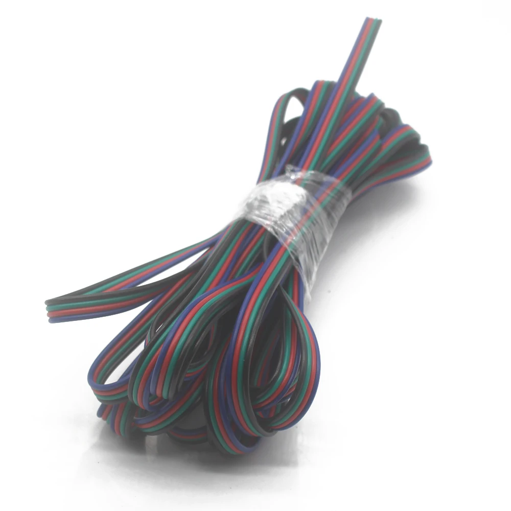 4-контактный удлинитель RGB + черный кабель с разъемом для подсветки 12 В