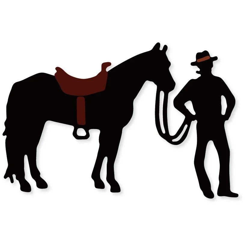 Hemere cutting dies Cowboy man and horse Border Metal Cutting Dies New For 2019 Scrapbooking Craft Embossing Die Card making die | Дом и сад