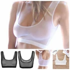 Женское Прозрачное нижнее белье, летний пикантный сетчатый бюстгальтер без рукавов