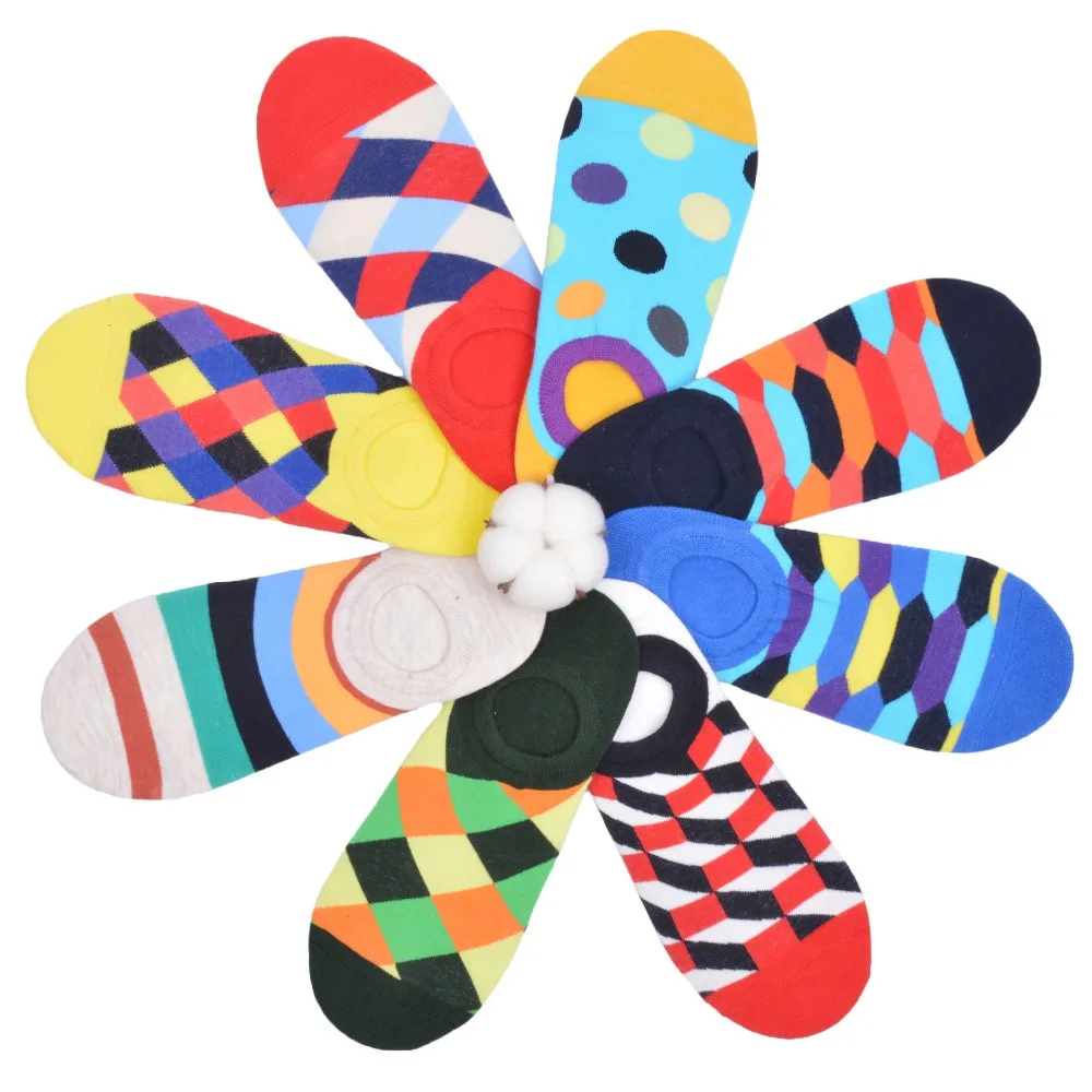 Носки мужские классические хлопок чесаный геометрический рисунок повседневные