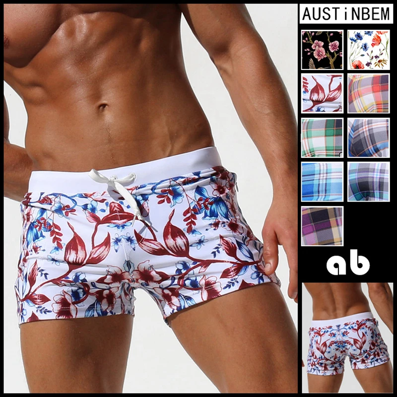 AUSTINBEM Новые цветочные мужские шорты с карманами сексуальные плавки Sunga Masculina
