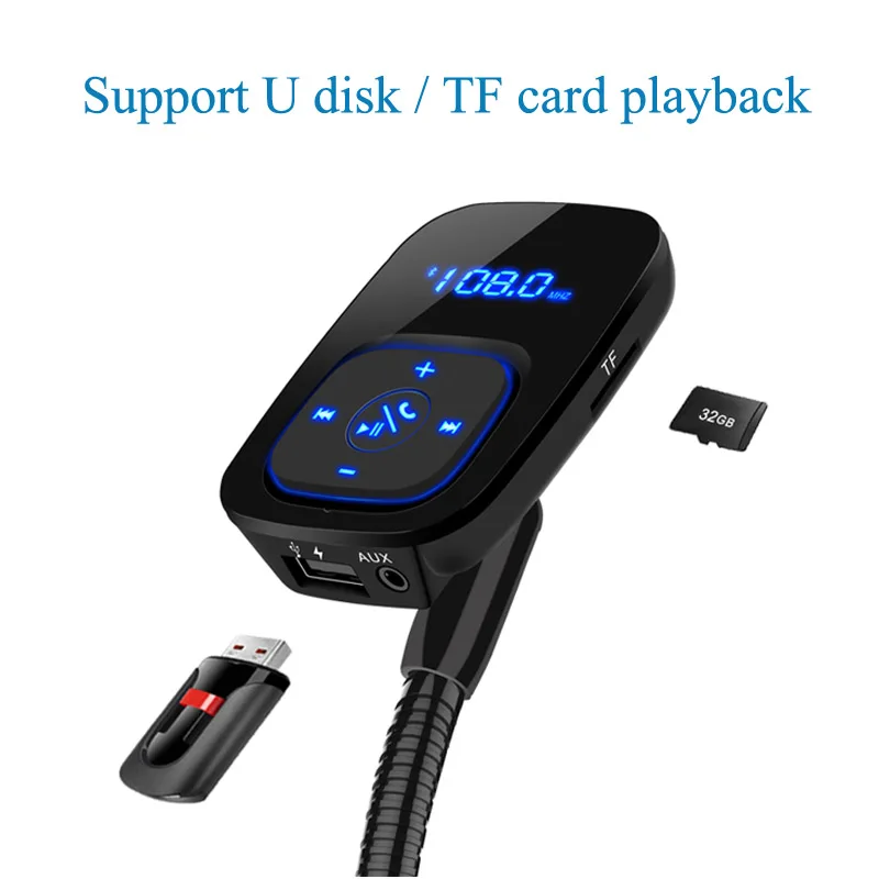 Bluetooth автомобильный набор, Handsfree, FM передатчик, Беспроводной Bluetooth A2DP AUX 3,5 мм аудио MP3 музыкальный плеер двойной зарядное устройство usb