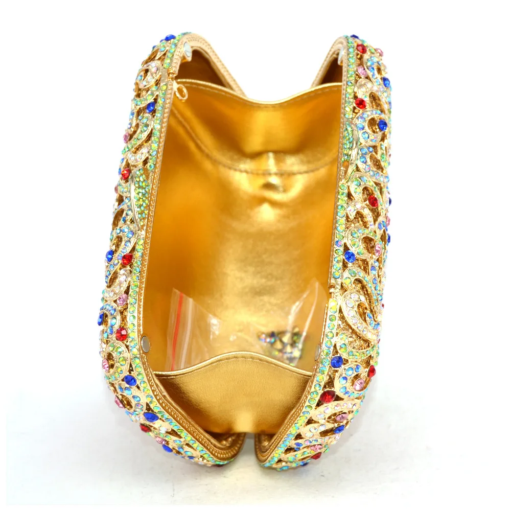 Женский клатч с кристаллами розово красная вечерняя Банкетная сумка плоская