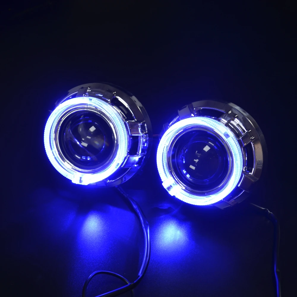 2 шт. спрятанный проектор bixenon объектив СВЕТОДИОДНЫЙ ангельские глазки комплект кожухов Bluetooth приложение управление RGB светодиодный глаза ангела изменение цвета маска