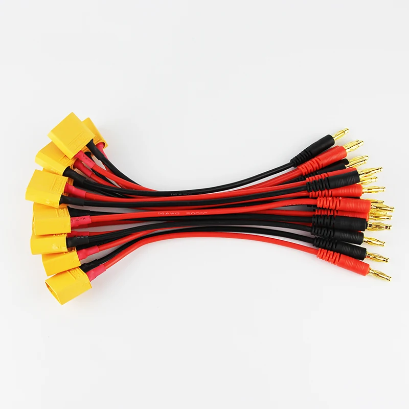 10 шт. XT90 до 4 0 мм банановый разъем с 14awg 15 см силиконовый кабель зарядное