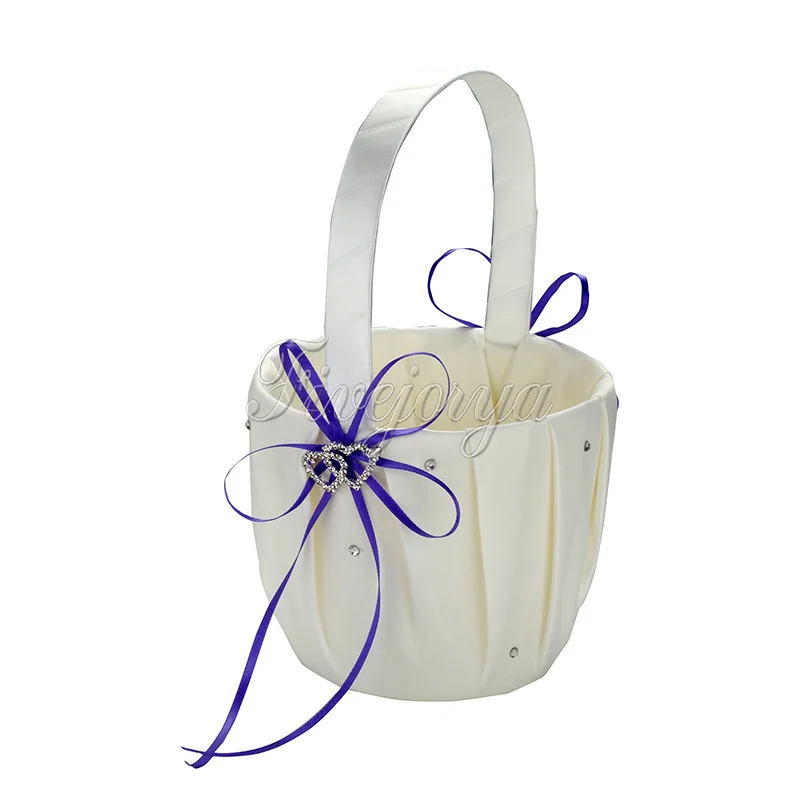 Атласная Лента Свадебная корзина для цветов девочек свадебные аксессуары стразы