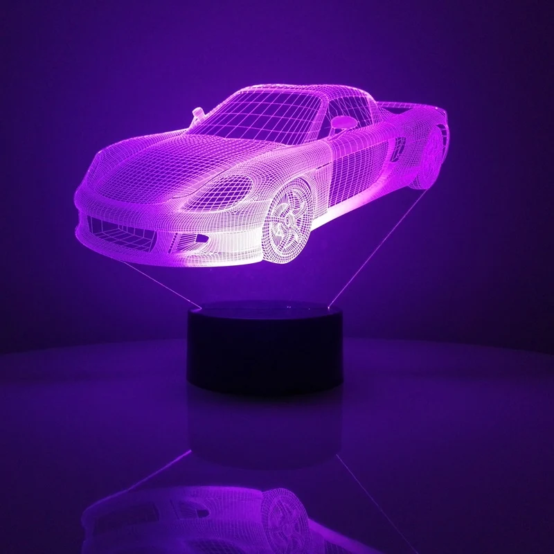 Светодиодный ночник с 3D эффектом для спортивного автомобиля домашнее украшение