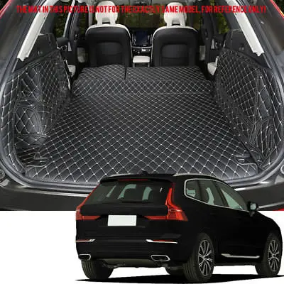 

Interior Black Leather Rear Trunk Boot Mats Carpet Trim For For Volvo XC60 2018