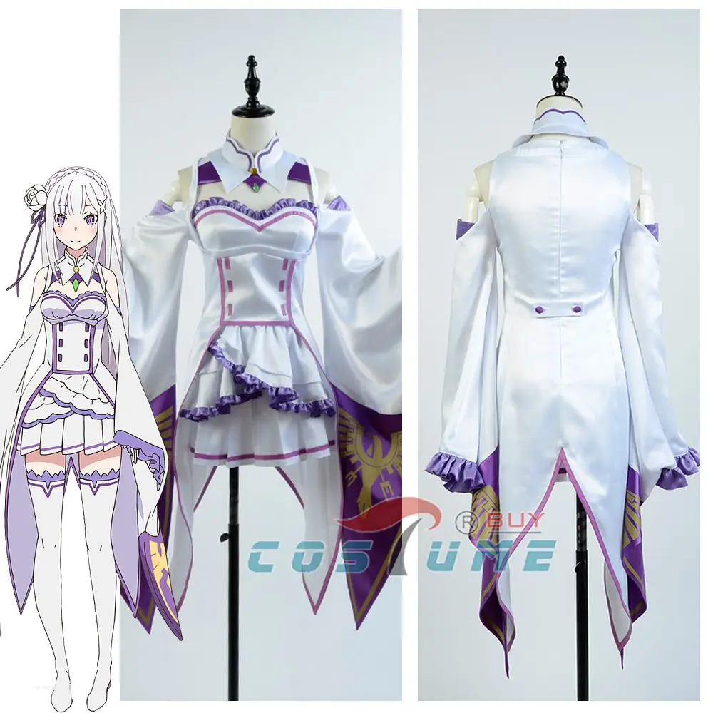 Re:Zero Life в другом мире от Zero женский костюм для косплея Эмилия пальто + воротник