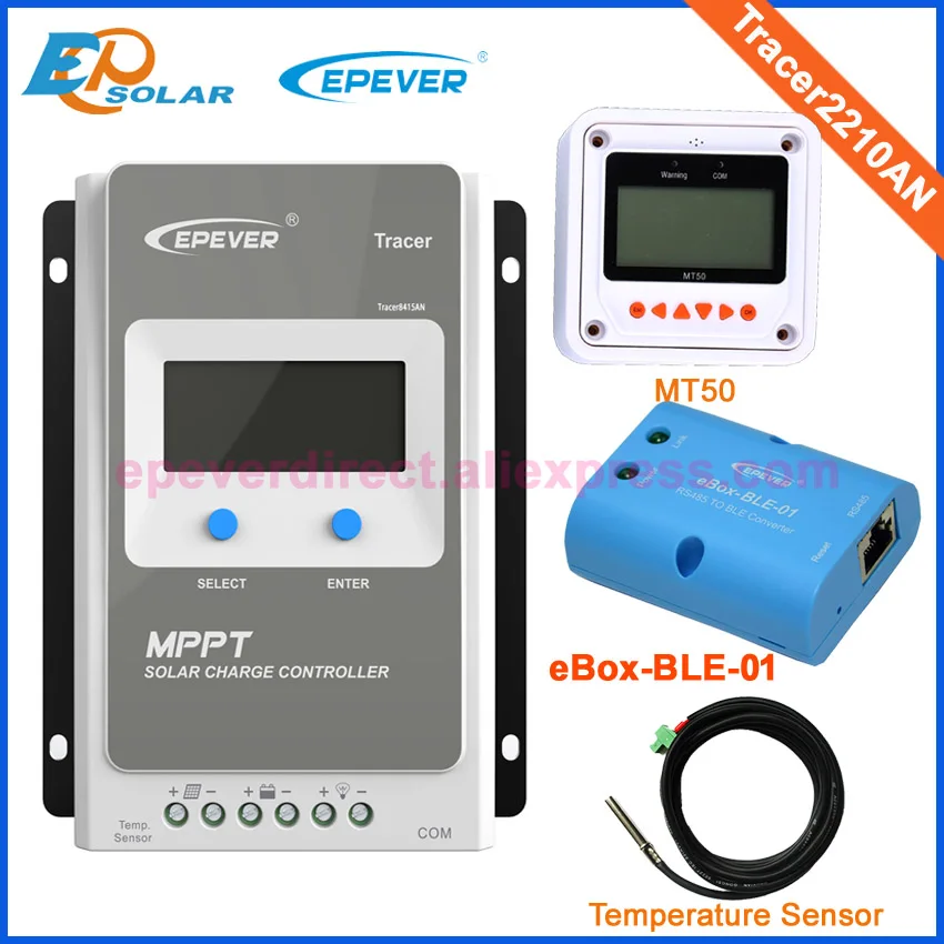 Two color choices MT50 remote meter Solar power controller 20A MPPT Tracer2210AN bluetooth sensor for 12v 24v auto work | Обустройство