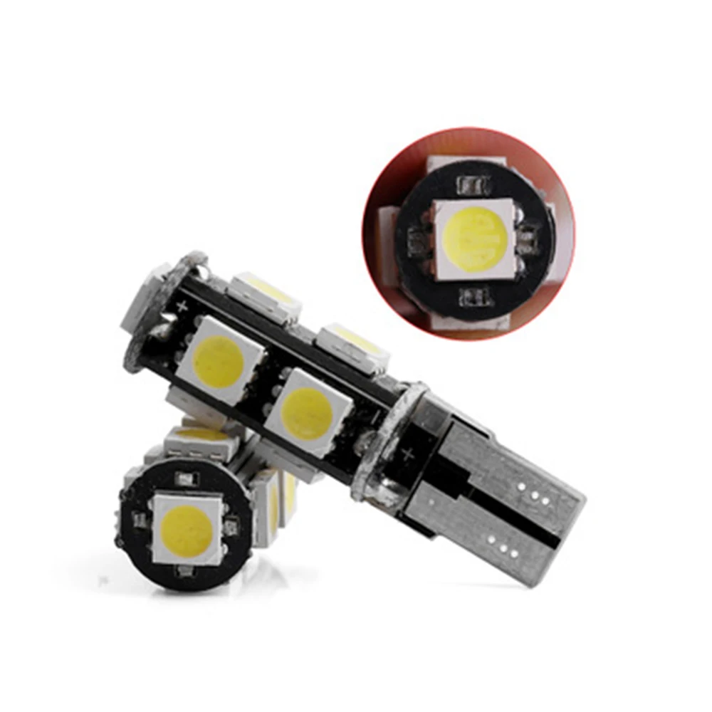 YSY 50 шт. T10 9SMD 5050 CANBUS 9 smd DC 12 В без ошибок светодиодный 194 168 192 W5W Автомобильная